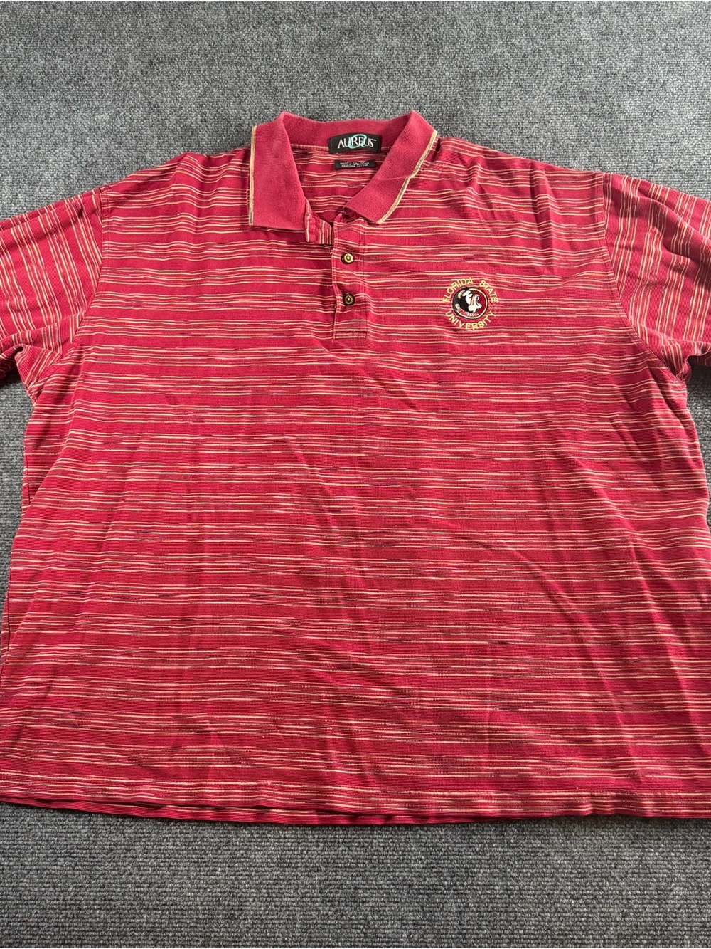 Vintage 80s 90s Aureus FSU Florida State Seminoles Polo Shirt Size 2XL NCAA
